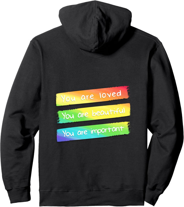 Du bist geliebt Regenbogen Flagge Pullover Hoodie