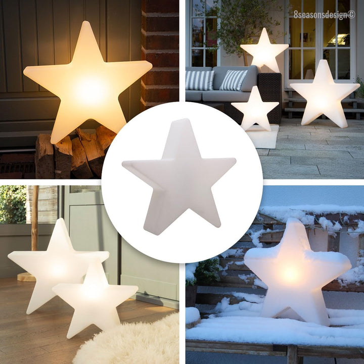 8 seasons design Weihnachtsstern 40 cm Shining Star (weiss) - winterfest - E27, Leuchtmittel warmwei