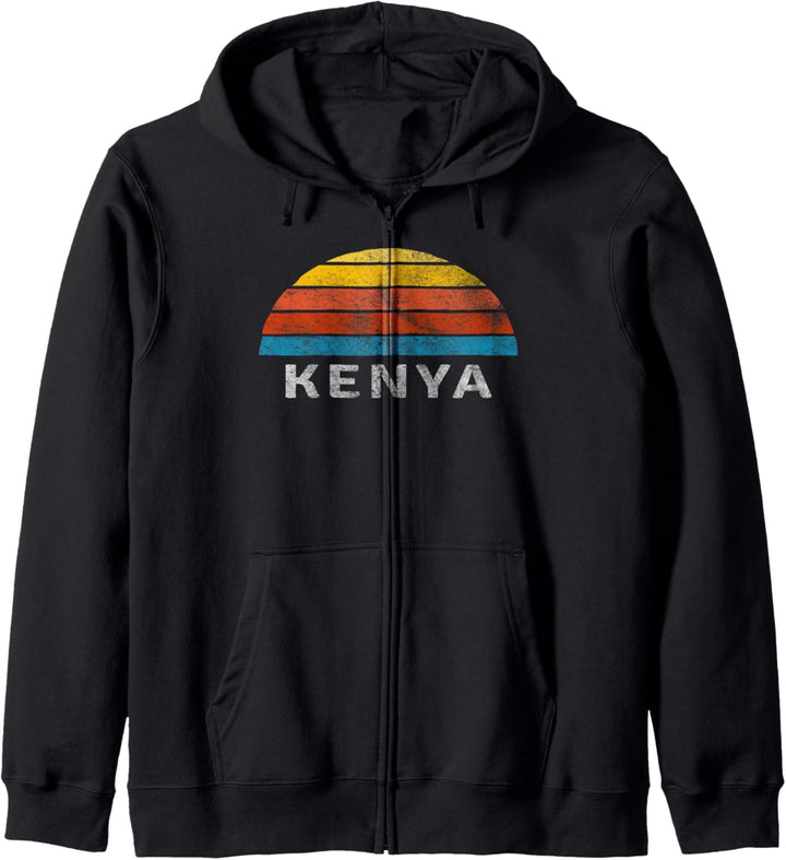 Kenia Retro Sonnenuntergang Design Kapuzenjacke