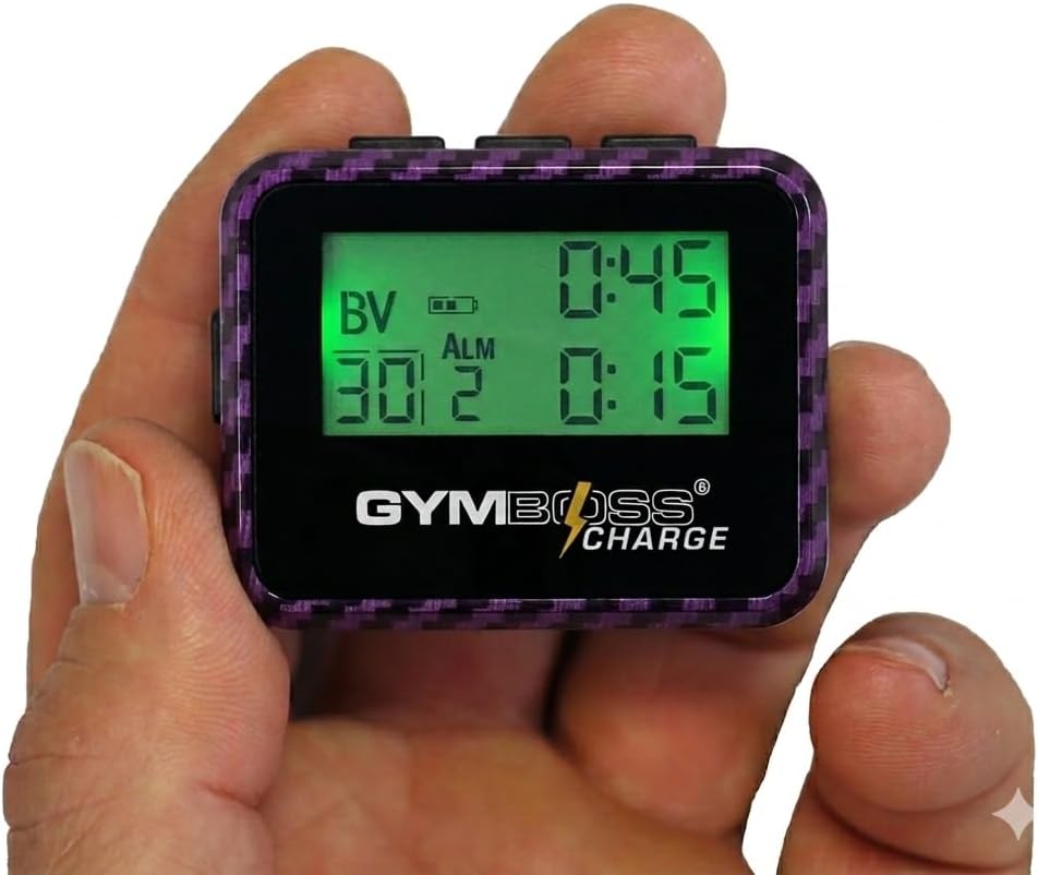 Gymboss Charge Intervall-Timer und Stoppuhr (Carbon/Violett) Karbon Violett, Karbon Violett