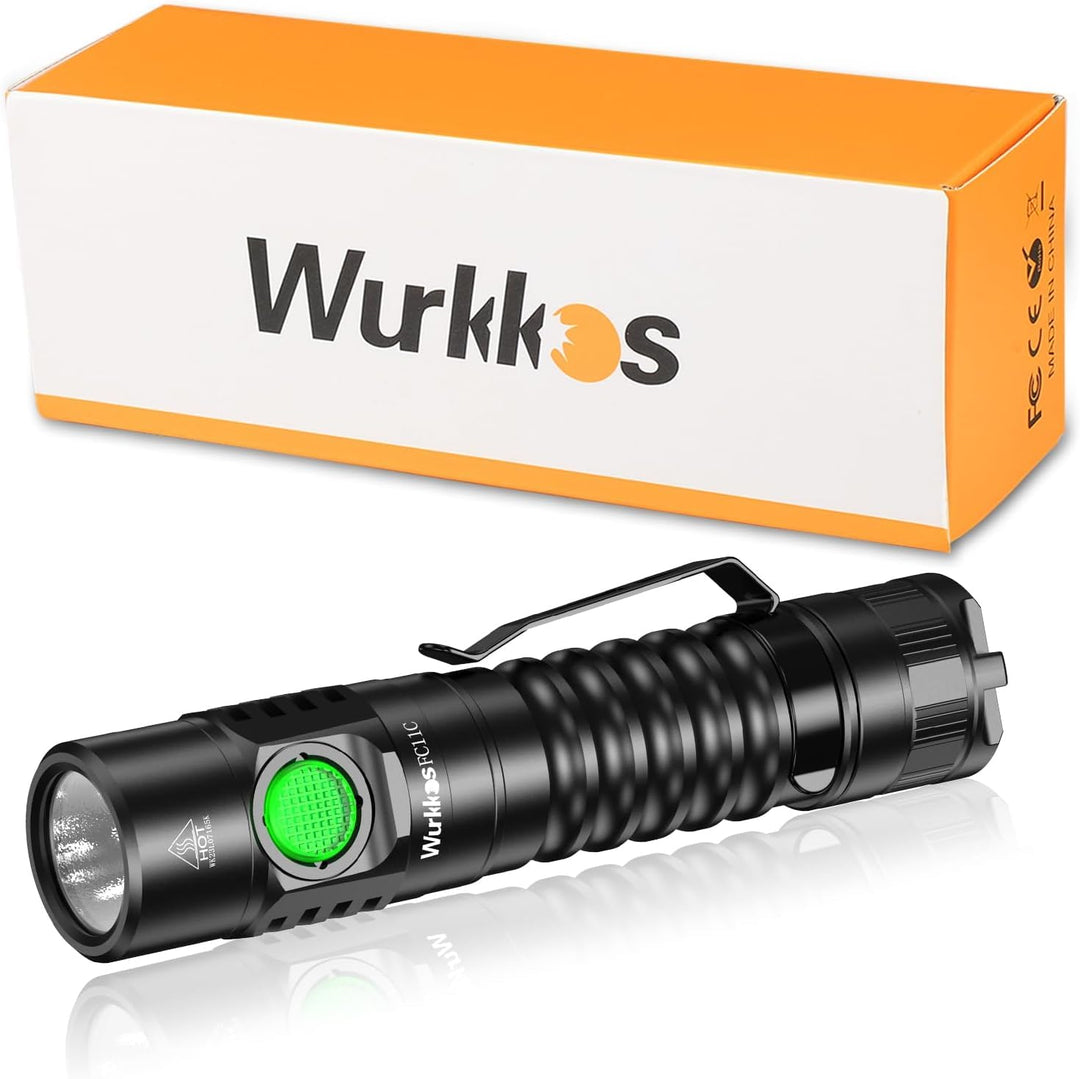 Wurkkos FC11C LED-Taschenlampe,superhelle LED-Taschenlampe,1300Lumen 4000K Taschenlampe,90CRI,519A L