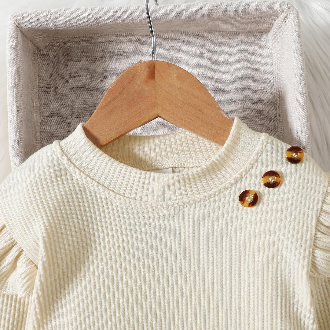Miipat Baby Mädchen Kleidung Set Kleinkind Mädchen Outfits Set Lange Ärmel Pullover Tops mit Mini Ro