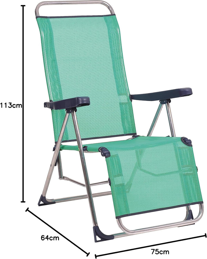 Alco-480ALF-0030 Relax Fibreline, geschlossene Füsse, Farbe blau grün, 103 x 65 x 14 cm (1-480AZ)