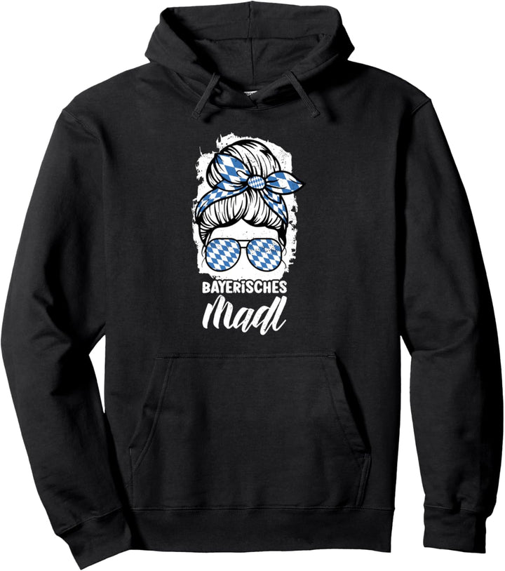 Bayrische Farben Boarischs Madl Pullover Hoodie