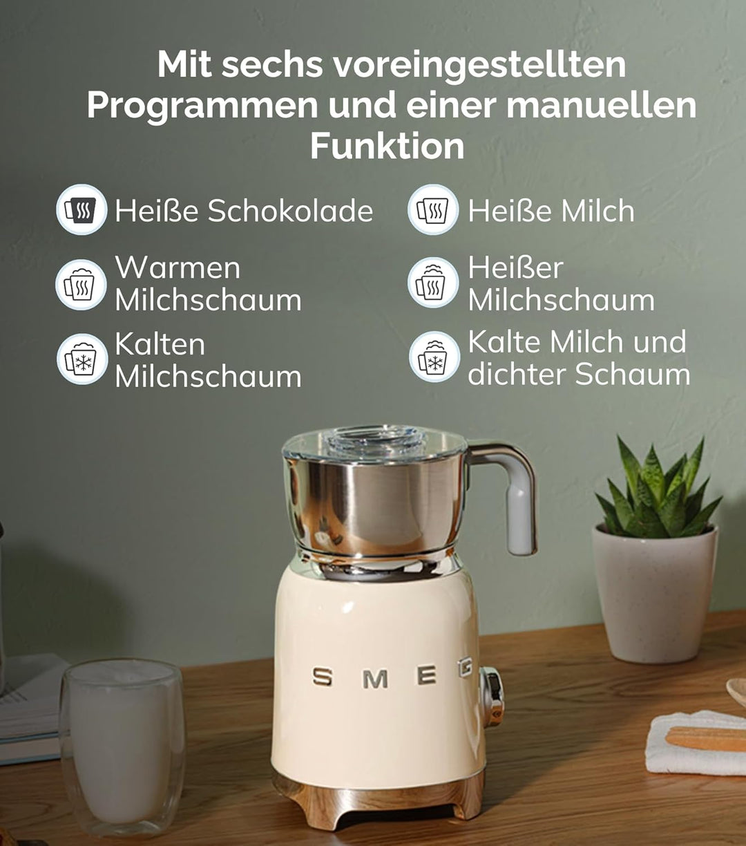SMEG - Máq. Barista MFF11CREU, Creme, Creme