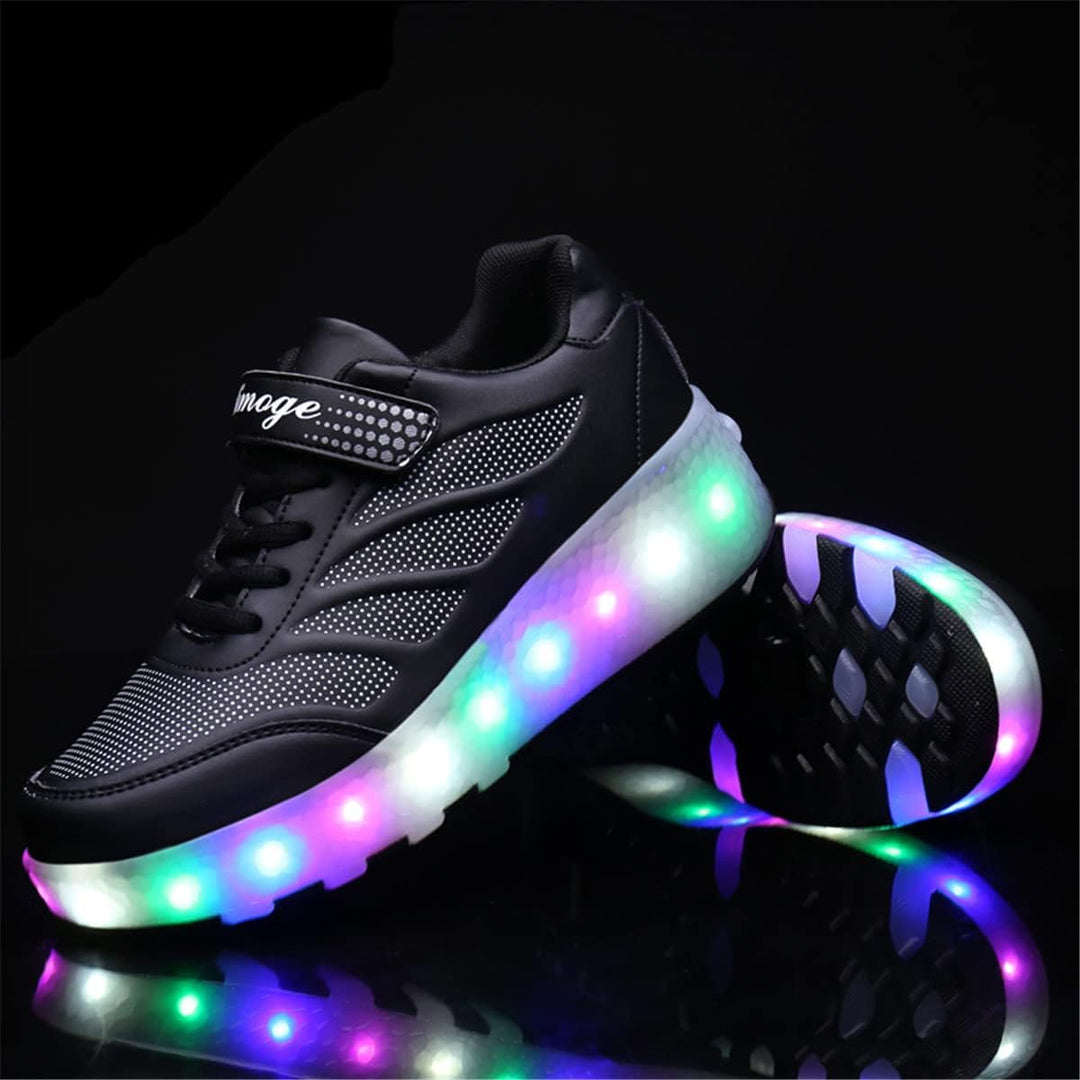 Kinderroller mit LED Licht | Automatisch Einziehbar &amp; Abnehmbare Vorderreifen | Outdoor-Spiel-Schuhe