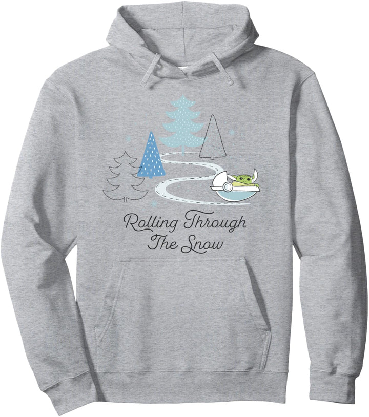 Star Wars Christmas The Child Rolling Through The Snow Pullover Hoodie