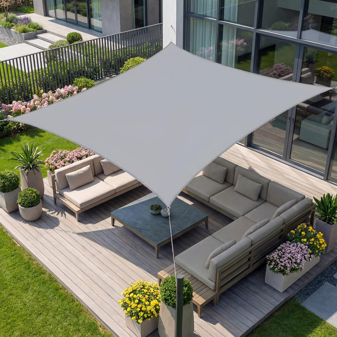 3x4m Sonnensegel Rechteckig Wasserdicht Sonnenschutz, Hellgrau Hellgrau 3x4m, Hellgrau 3x4m