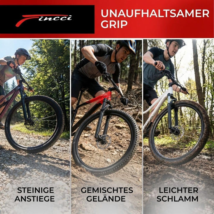 Fincci Fahrradreifen 26 Zoll 26x2.125 Faltbar Set 2 Reifen 2 Schlaeuche MTB | Fahrradmantel 26x2.125