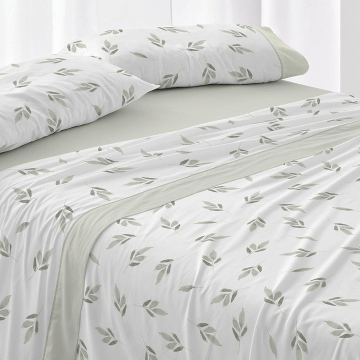 Burrito Blanco Bettwäsche-Set, 100% Baumwolle, für Betten mit 200 cm, Grün Grün Ancho de 200 cm, Grü