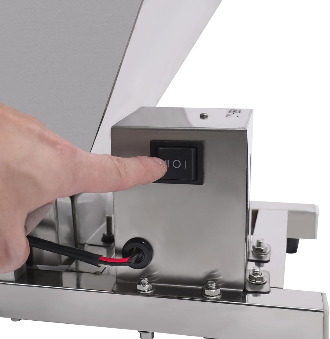 Elektrische Obstmühle aus Edelstahl – Zerkleinerungsmaschine für Obst, Brot und Zucker – 60W Motor,