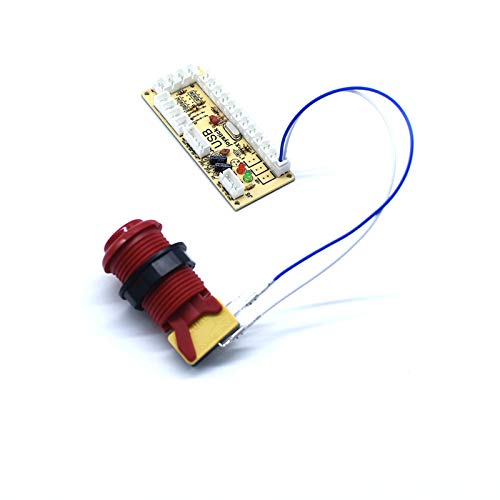 Arcity Arcade-Knopf-Kabelbaumkabel für Nullverzögerung, USB-Encoder PCB mit 0,5 cm 4,8 mm Klemmen, k