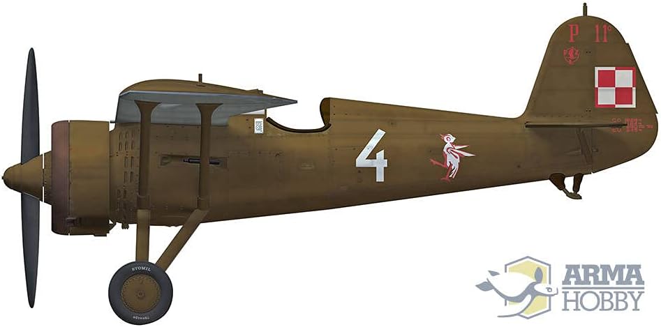 Arma Hobby Assembly model kit made from plastic PZL P.11c Model Set (40002) in scale 1/48
