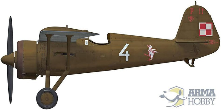 Arma Hobby Assembly model kit made from plastic PZL P.11c Model Set (40002) in scale 1/48