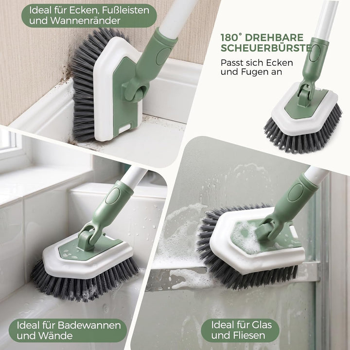 DEANIC 4-in-1 Mop Besen Bürste mit Halter Wandmontage Set