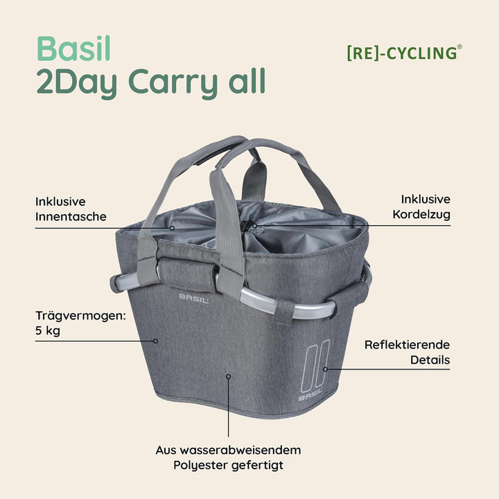 Basil Vorderradkorb Grey Melee, Grey Melee