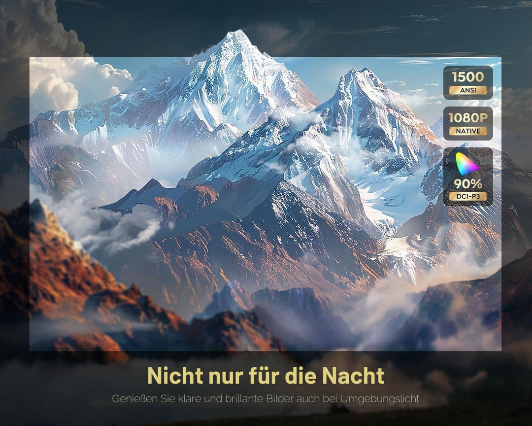 Smart Beamer 4K【1200 ANSI/Google TV】 Netflix Official, Autofokus Trapezkorrektur Beamer WiFi6 Blueto
