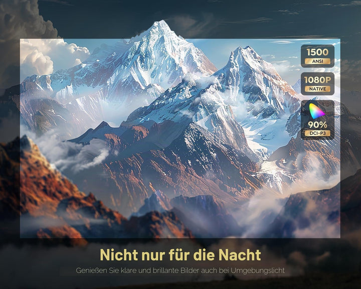 Smart Beamer 4K【1200 ANSI/Google TV】 Netflix Official, Autofokus Trapezkorrektur Beamer WiFi6 Blueto