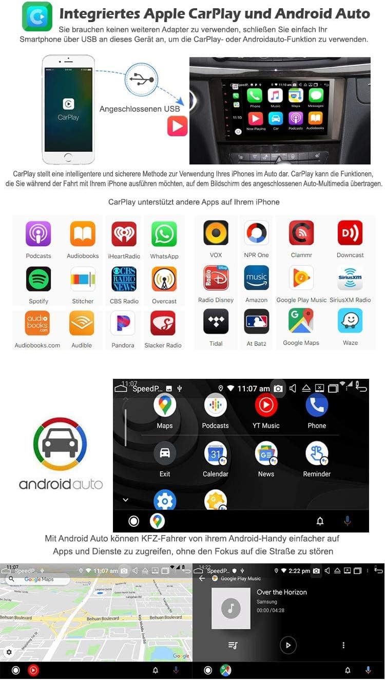 Erisin 9 Zoll 8-Kern 4GB RAM 64GB ROM Android 11 Autoradio mit GPS Navi Bluetooth Für Mercedes Benz