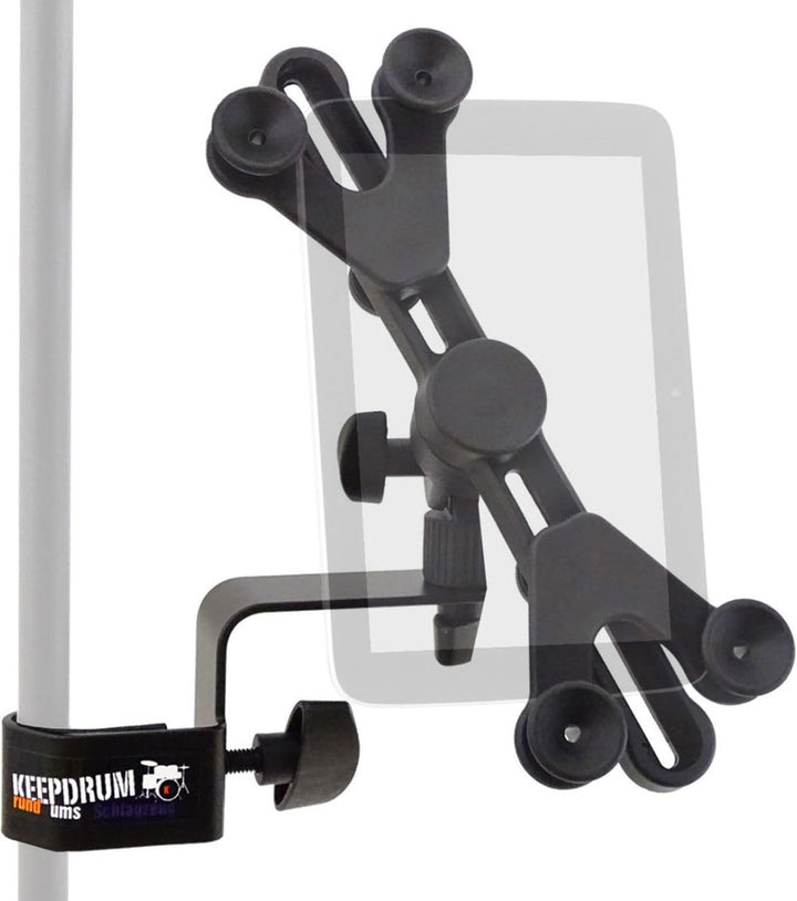 keepdrum MS124 Mikrofonständer Einhand-Stativ mit Tablet-Halter