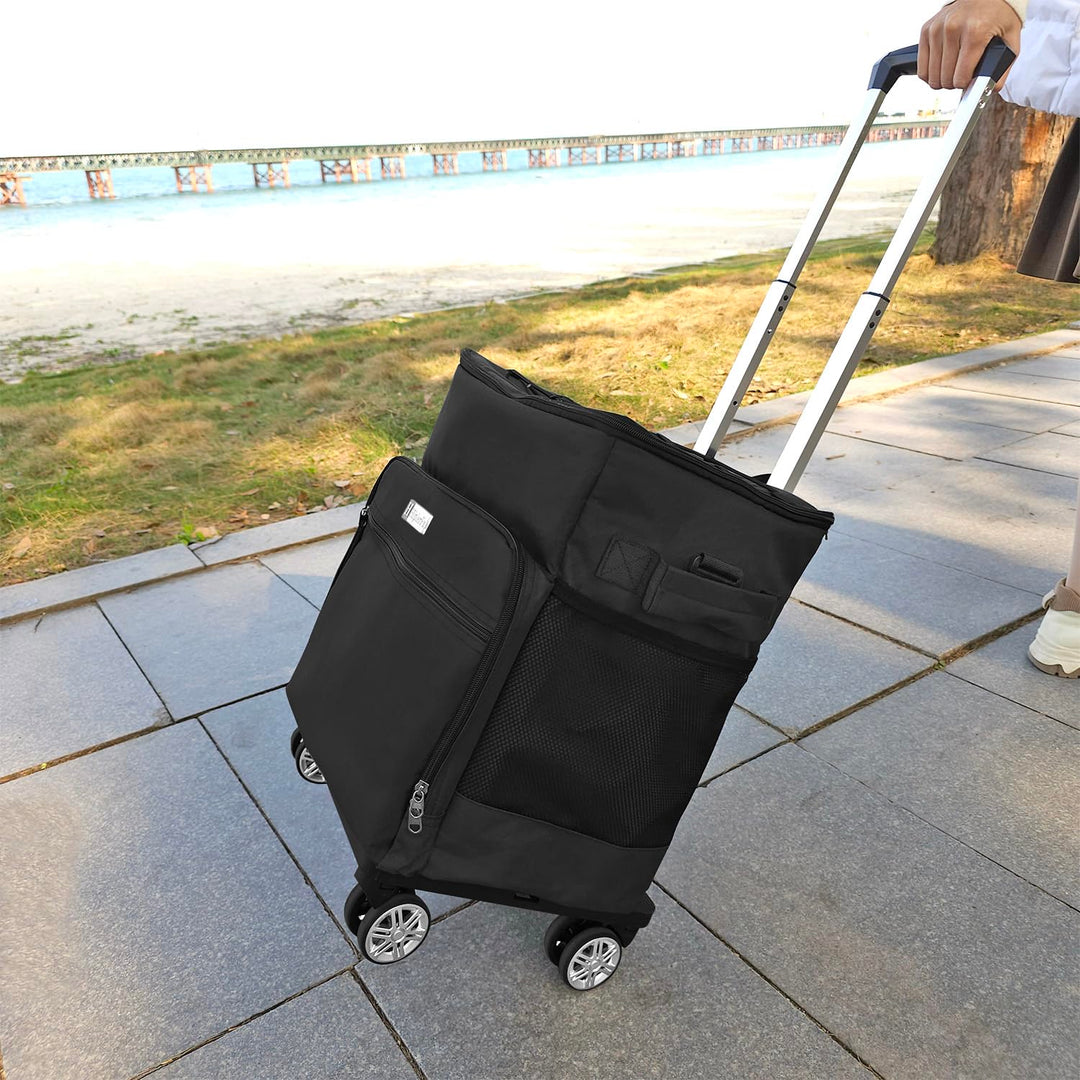 Kühltasche Mit Rollen Kühlbox Gross 40L Isolierbox Kühltasche Bierkasten Faltbar Lunchtasche for Pic