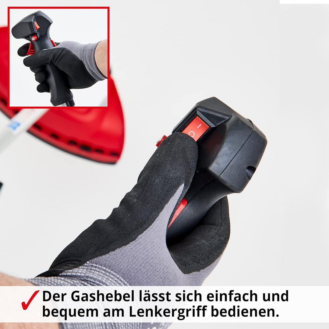 HECHT Rasentrimmer Benzin - Freischneider Benzin mit 2-Takt-Motor – 43 cm und 25,5 cm Schnittkreis –