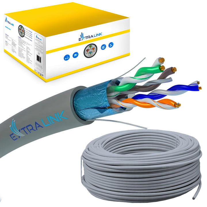 EXTRALINK 305m CAT5e Netzwerkkabel LAN Verlegekabel Innenbereich – 100% Kupfe U/UTPr, PVC Mantel, bi