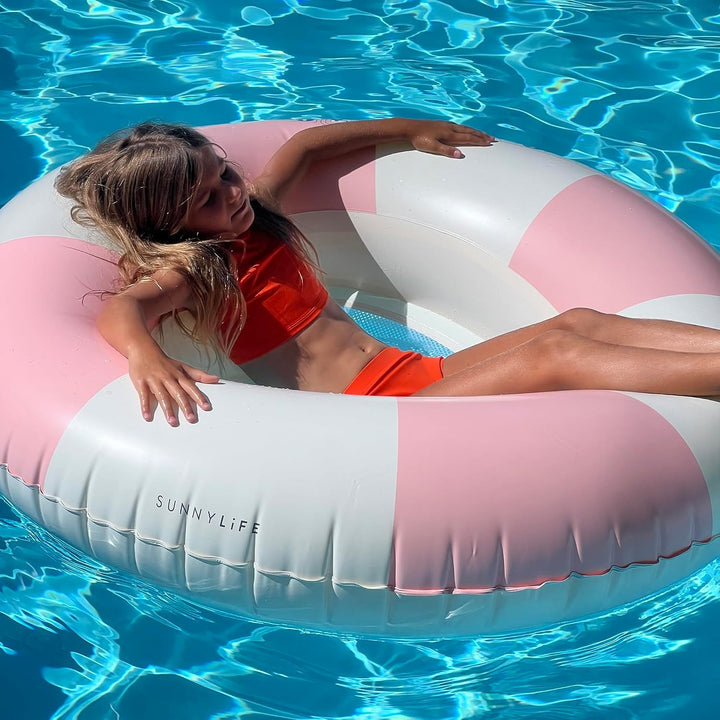 Sunnylife Luxe Tube Pool Ring für Damen, rosa streifen