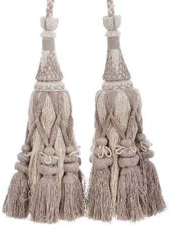 Blanc Mariclo - Leinenfarbener Doppel-Gardinen-Raffhalter.