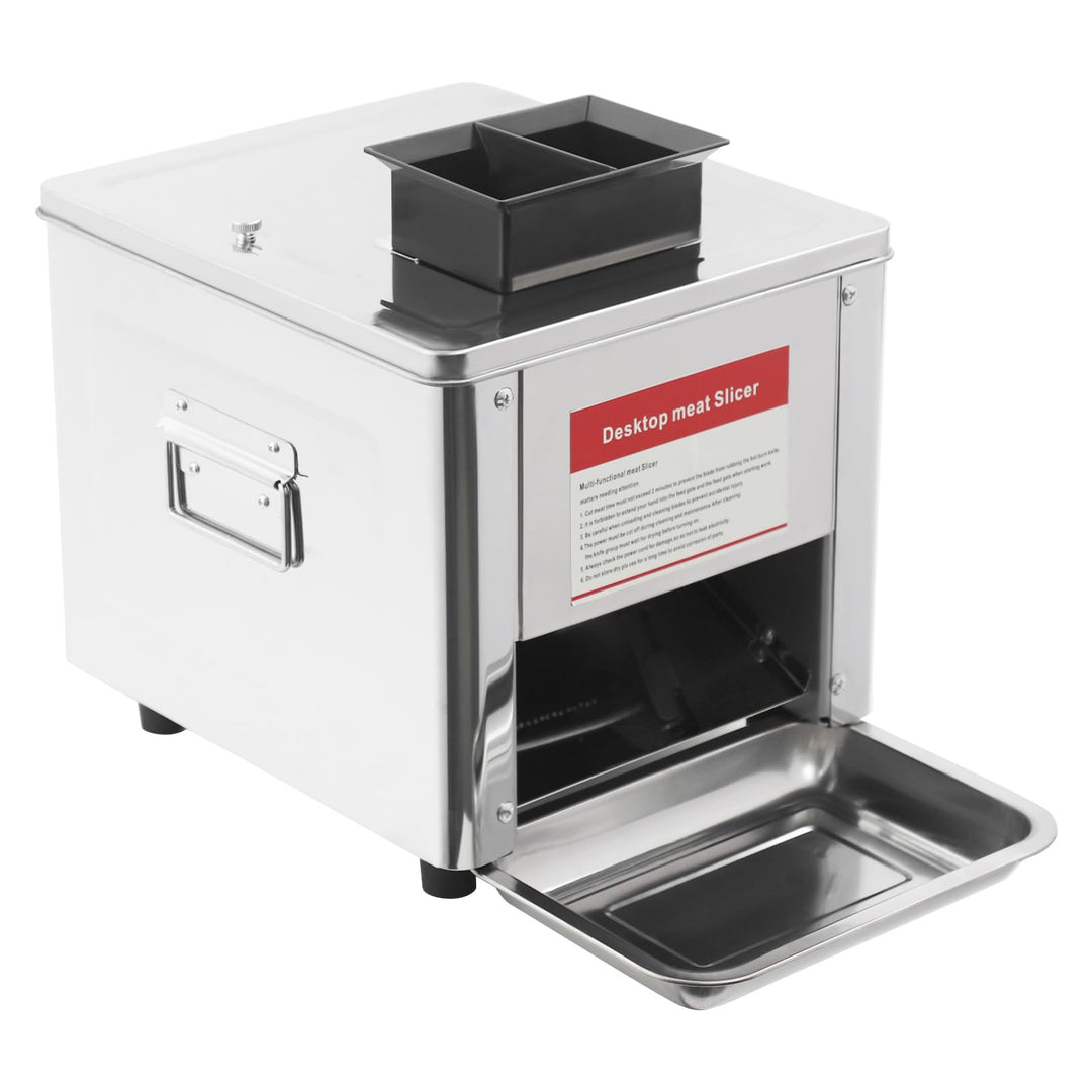 Edelstahl Fleischschneidemaschine, 850W 220V Meat Slicer mit 3.5mm/5mm/15mm Dicke, Elektrischer Flei