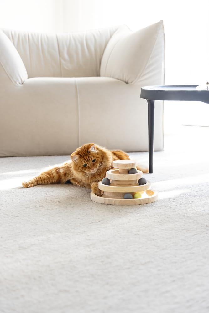 Designed by Lotte Spielturm Mia – Katzenspielzeug – Holz – Braun –