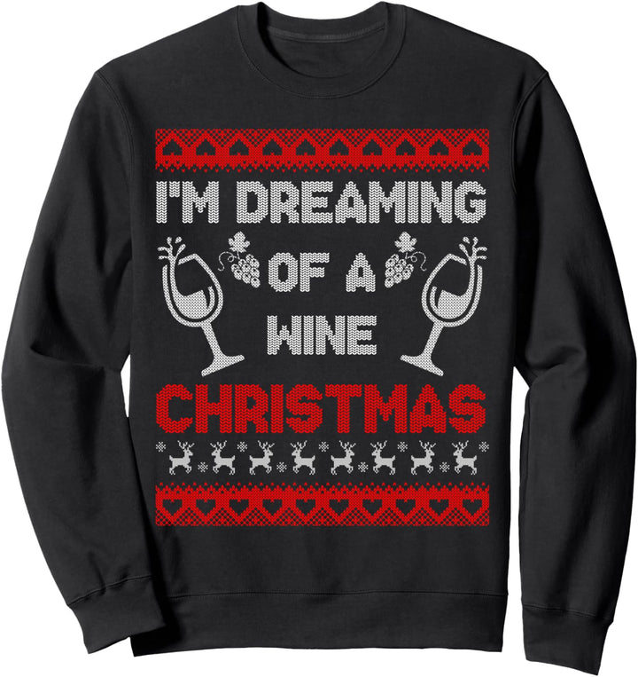 Ugly Christmas Weihnachtsfeier Wein Motiv Sweatshirt