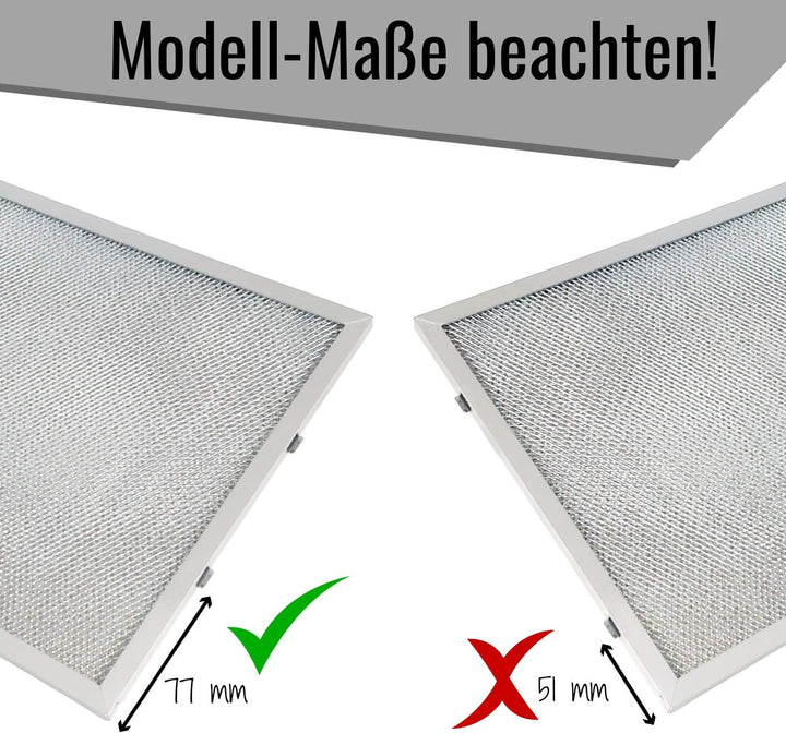 Metallfettfilter für Dunstabzugshauben, 318x258mm, Fettfilter mit Metallgitter für Küchenabzugshaube