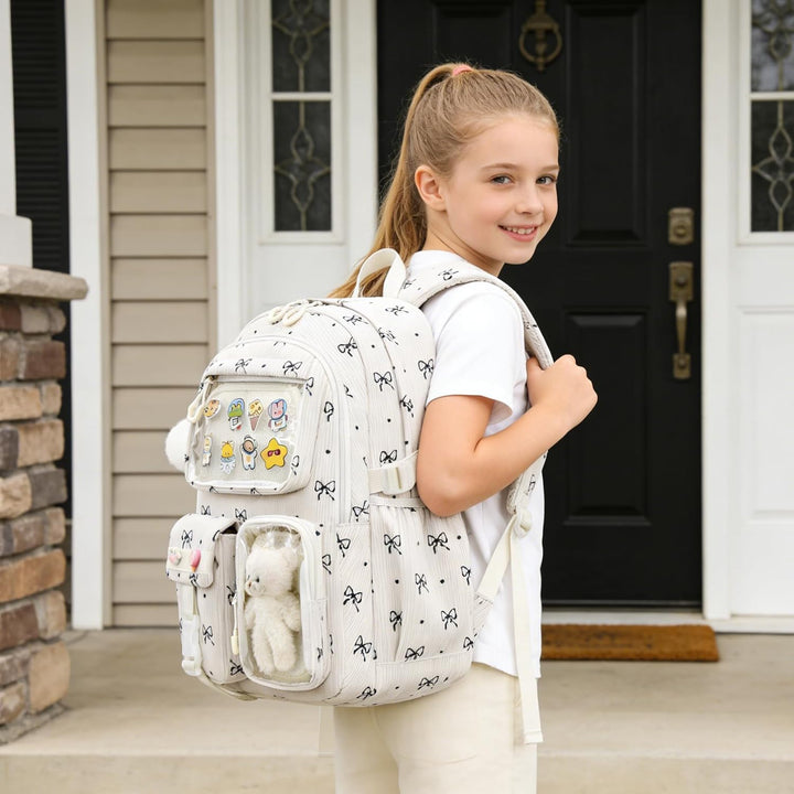 Kimwadalh Rucksack Kinder Mädchen Schulrucksäcke 3TLG. Schultaschen-Sets Grundschule Kinderrucksack