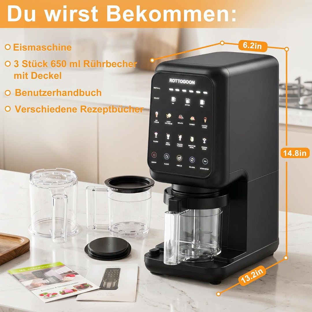 ROTTOGOON Eismaschine mit Mix In Funktion