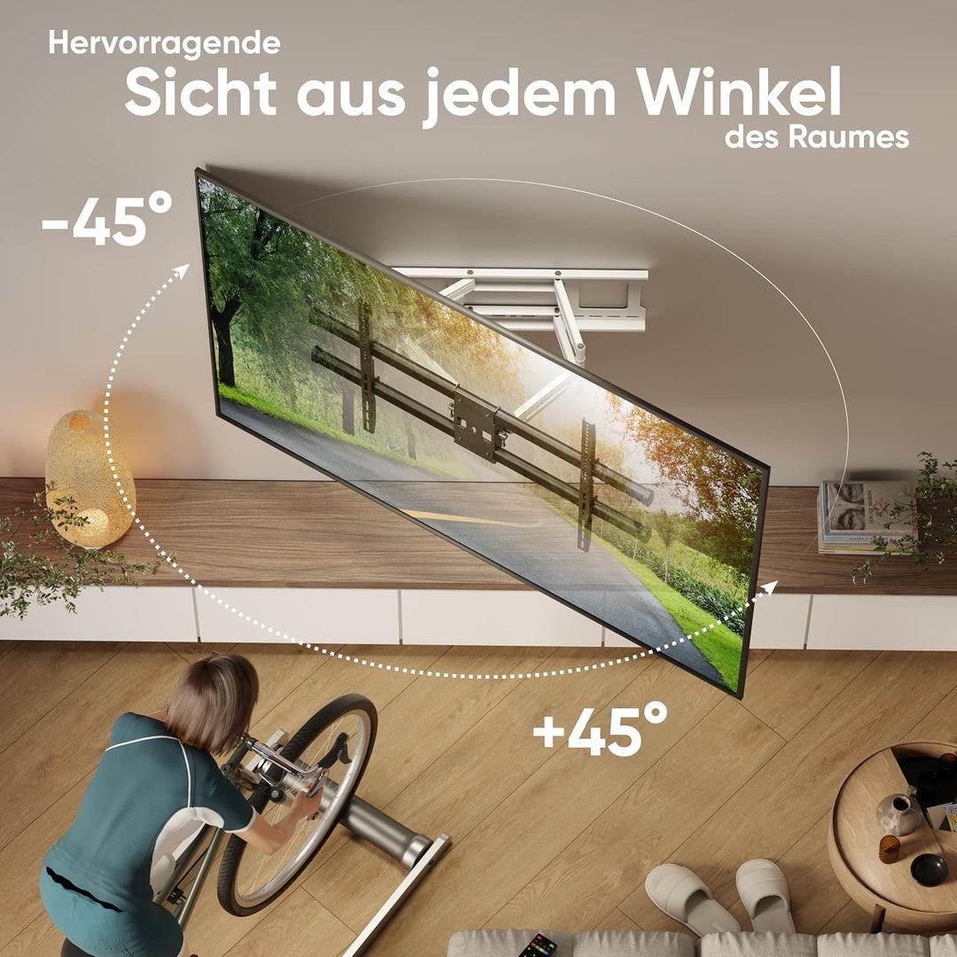 ONKRON TV Wandhalterung schwenkbar für 42-120 Zoll Fernseher bis 100 kg, TV Halterung ausziehbar, Fe