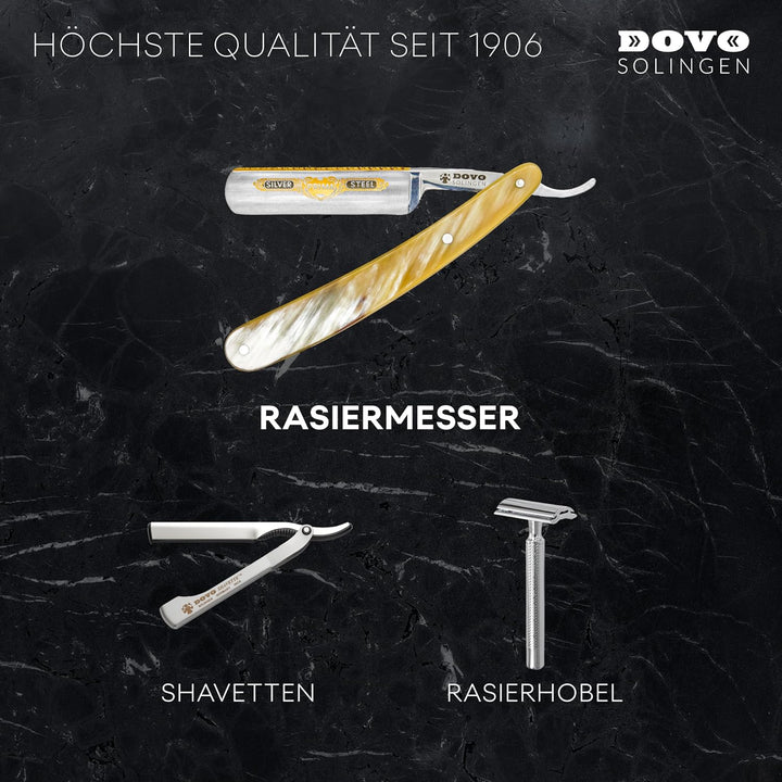 DOVO Rasiermesser Solingen - Carbonstahl Rasiermesser - 5/8 Zoll - Rundkopf - ganzer Hohlschliff - D