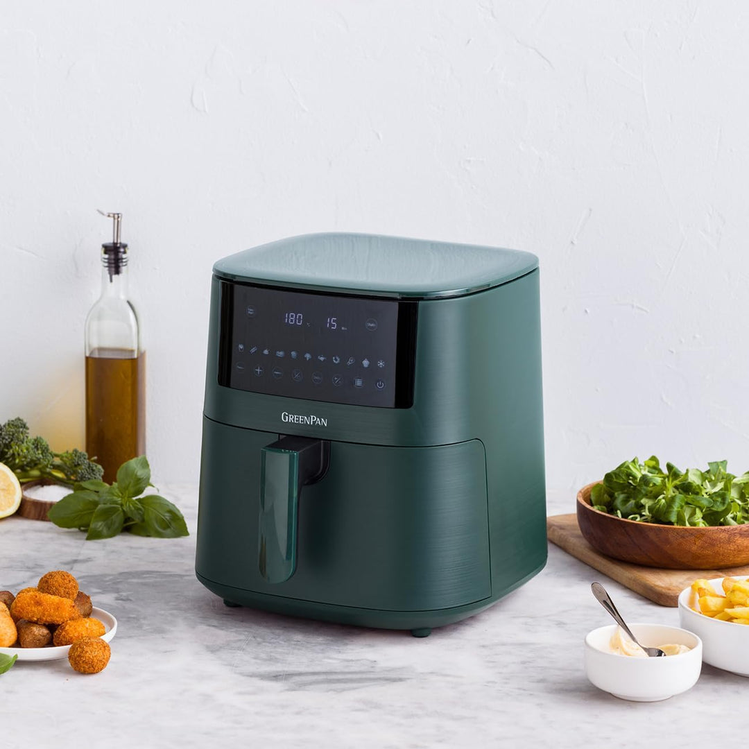 GreenPan Bistro Heissluftfritteuse, Airfryer, 7,2 Liter, 1650 Watt, LED-Touchscreen, Antihaftbeschic