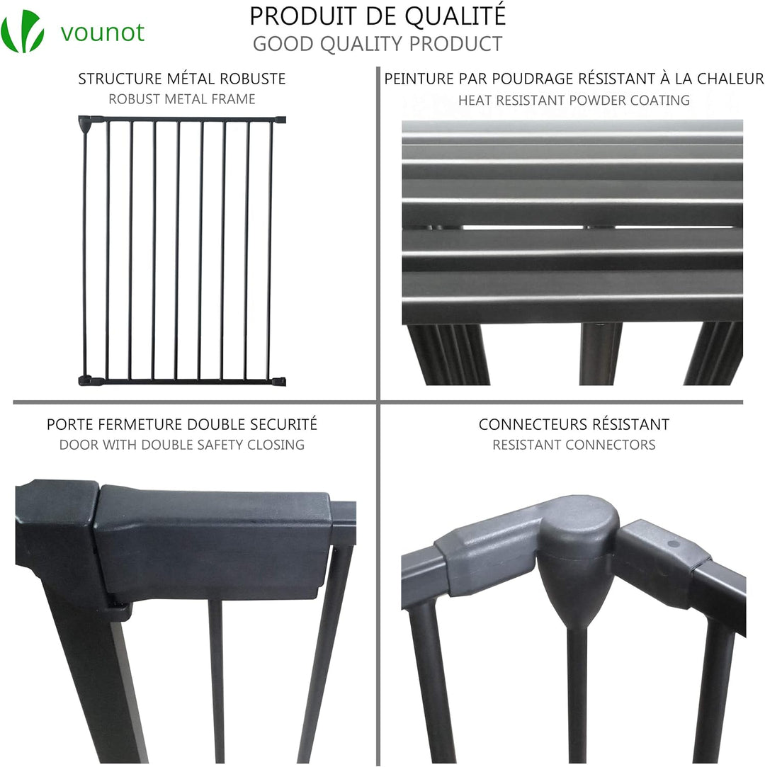 VOUNOT Kaminschutzgitter Metall, 5 Elemente inkl. Sicherheitstür, Konfigurationsgitter Faltbar, mit