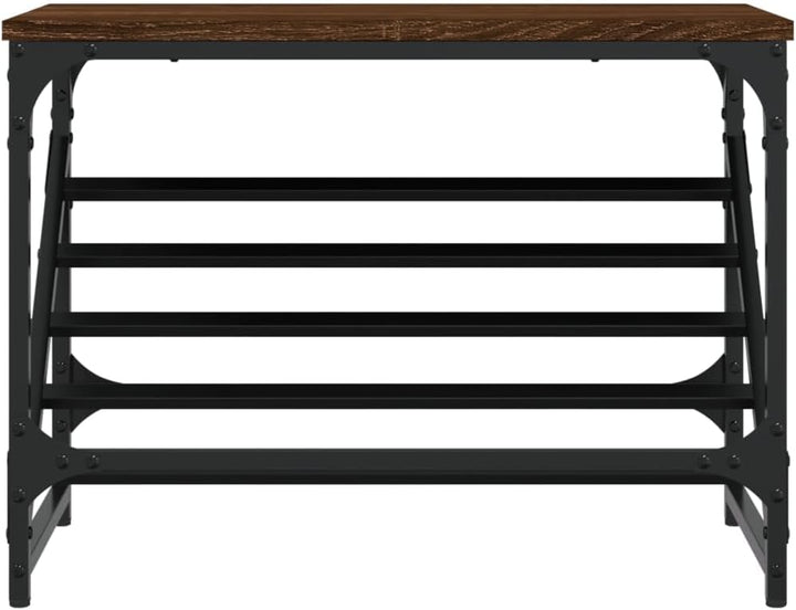 Schuhregal Braun Eichen-Optik 60x30x45 cm aus Holzwerkstoff mit stabilem Stahlgestell für den Flur o