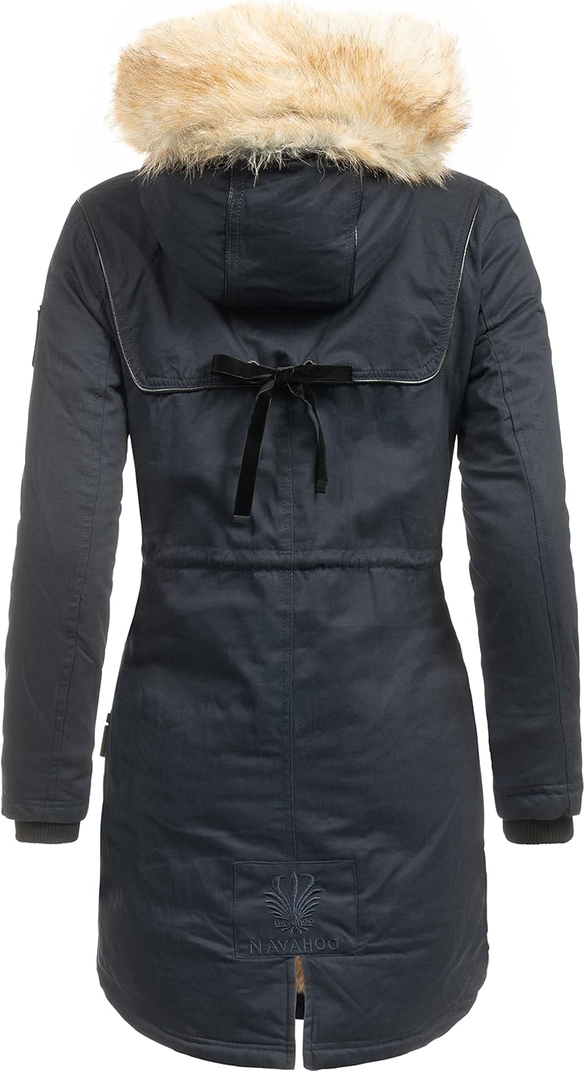 Navahoo Damen Warmer Winterparka mit Kapuze Bombii XS-XXL XXL Blau, XXL Blau