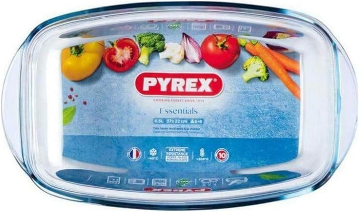 Pyrex 466000 Kasserolle eckig, Glas, 2,4 l Deckel