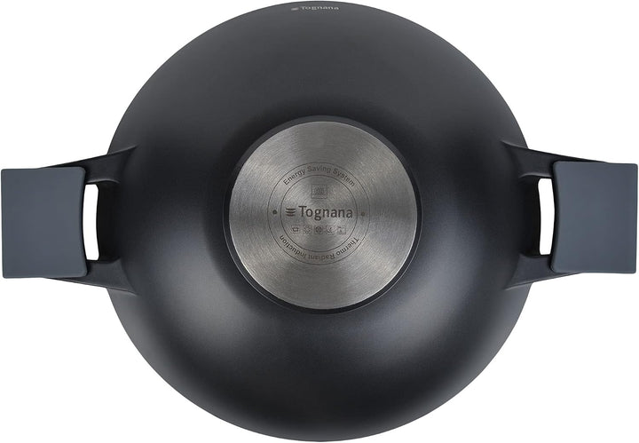 Wok -Topf mit Griff und Deckel AMBIZIOSA D32, schwarz Wok 32cm mit Deckel, Wok 32cm mit Deckel