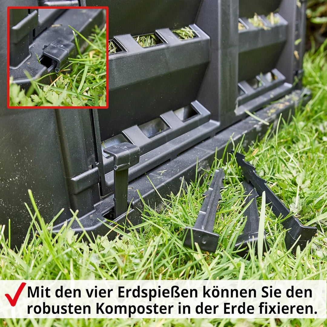 HECHT Thermokomposter aus Kunststoff – Schnellkomposter mit praktisches Stecksystem – Robuster &amp; hoc