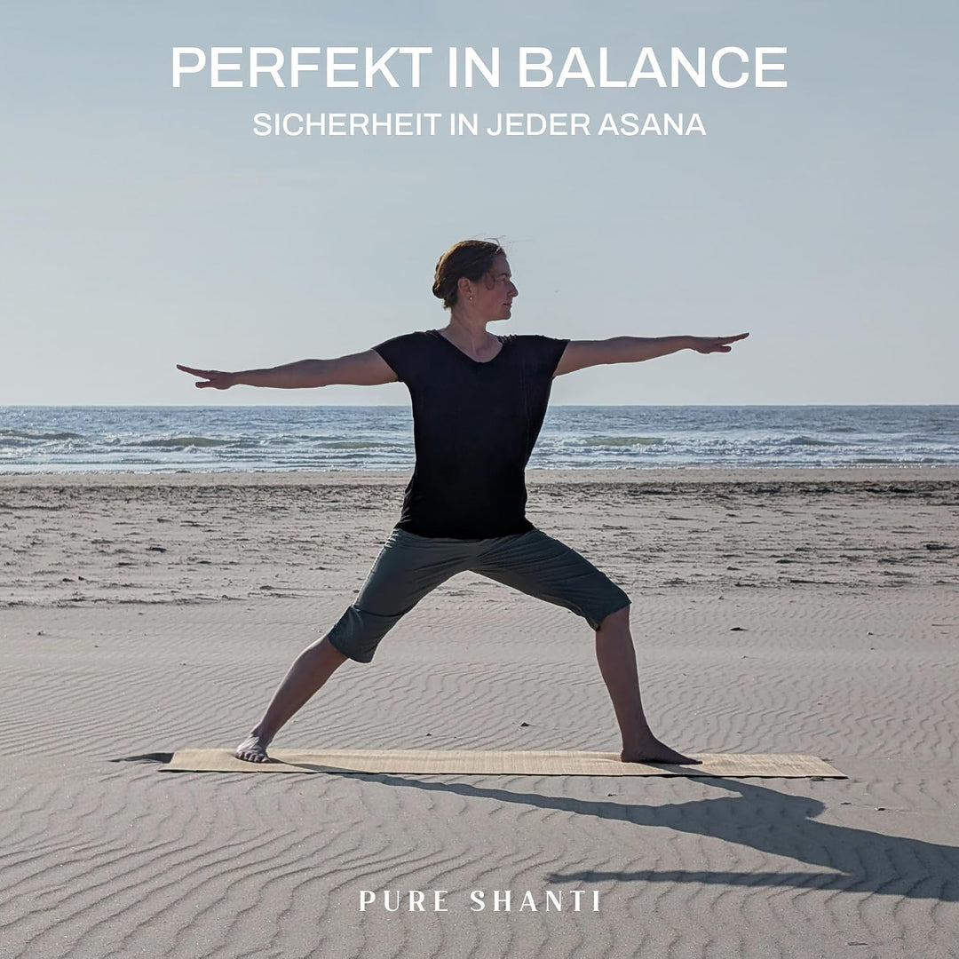 PURE SHANTI Yogamatte aus Jute &amp; Naturkautschuk | Nachhaltige Jute-Matte | 100% Naturmaterial | Ruts