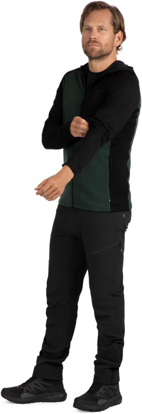 Stoic Herren Merino260 StadjanSt. Hoody Merinohoodie Full-Zip Kapuzenpullover S Black / Dark Pine Gr