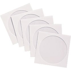 1.000 Stück Kronenberg24 CD DVD Papierhüllen weiss mit transparentem Fenster und Selbstklebeverschlu