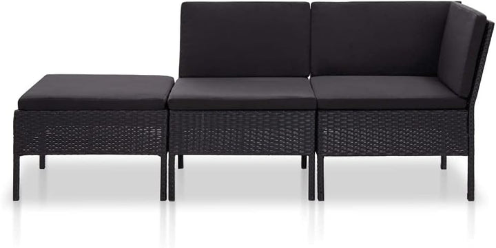 vidaXL Gartenmöbel 3-TLG. mit Auflagen Sitzgruppe Garten Garnitur Lounge Sofa Sitzgarnitur Gartenset