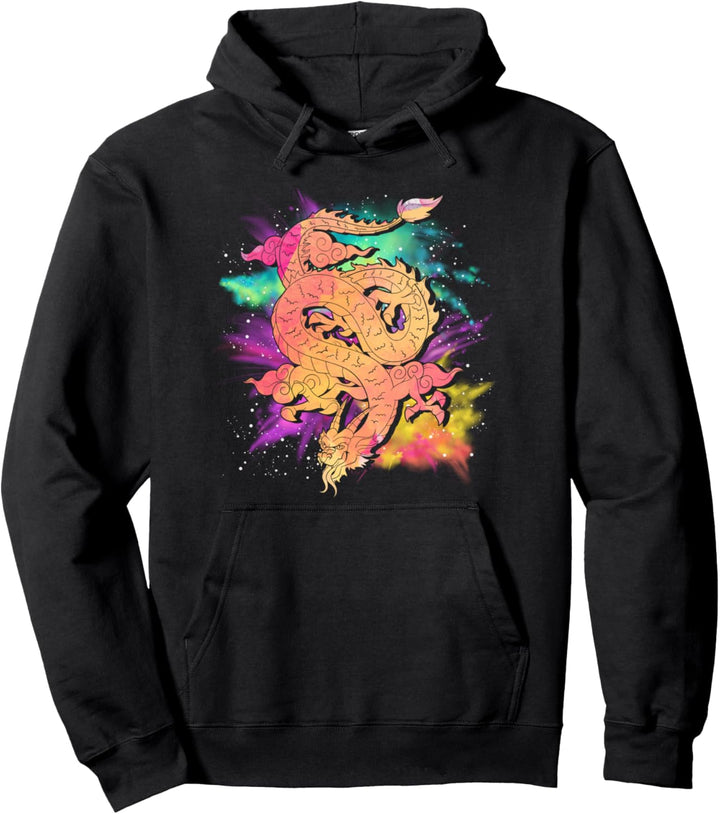 Fantasy Kreatur Mystik Farbenfrohes Chinesischer Drache Pullover Hoodie