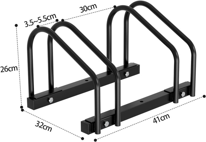 Fahrradständer für 2 Fahrräder, Boden- &amp; Wandmontage, Verzinkter Stahl, Fahrradhalter für 35-55mm Re